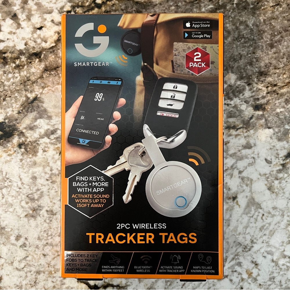 🛍️ Smartgear Tracker tags 2 pc Wireless Find Keys Bags 150 Ft